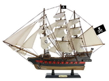 Handcrafted Model Ships Black-Falcon-26-White-Sails Wooden Captain Kidd's Black Falcon White Sails Limited Model Pirate Ship 26