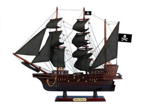 Handcrafted Model Ships Black-Falcon-Black-Sails-20 Wooden Captain Kidd's Black Falcon Black Sails Pirate Ship Model 20"