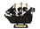 Handcrafted Model Ships Black-Pearl-4-Xmas Black Pearl Pirates of the Caribbean Pirate Ship Model Christmas Ornament 4"