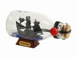 Handcrafted Model Ships Black-Pearl-Bottle-5 Black Pearl Pirate Ship in a Glass Bottle 5