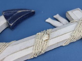 Handcrafted Model Ships Blue-White-Anchor-13 Wooden Rustic Blue/White Anchor w/ Hook Rope and Shells 13