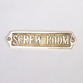 Handcrafted Model Ships BR48237 Brass Screw Room Sign 5"