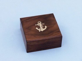 Handcrafted Model Ships C0-0629 Robert Frost Road Not Taken Compass with Rosewood Box 4"
