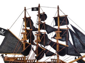 Handcrafted Model Ships Caribbean-Pirate-15-Lim-Black-Sails Wooden Caribbean Pirate Black Sails Limited Model Pirate Ship 15"