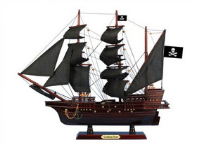 Handcrafted Model Ships Caribbean-Pirate-Black-Sails-20 Wooden Caribbean Pirate Black Sails Model Ship 20"