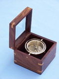 Handcrafted Model Ships CO-0530 Solid Brass Lifeboat Compass w/ Rosewood Box 5