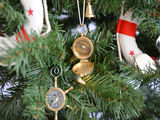 Handcrafted Model Ships CO-0591-XMASS Solid Brass Magellan Compass Christmas Tree Ornament