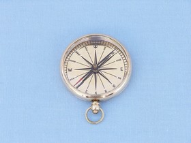 Handcrafted Model Ships co-0606-plain Solid Brass Lensatic Compass 3"