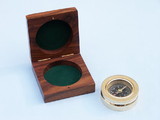 Handcrafted Model Ships CO-0607-boxed Brass Paperweight Compass w/ Rosewood Box 3