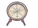 Handcrafted Model Ships CO-0663 Decorative Wooden Brass Compass Table 23