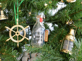 Handcrafted Model Ships ConBottle5-XMASS USS Constitution Model Ship in a Glass Bottle Christmas Tree Ornament