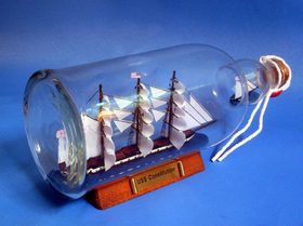 Handcrafted Model Ships Constitution Bottle USS Constitution Model Ship in a Glass Bottle 11"