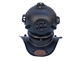 Handcrafted Model Ships DH-0822-I Black Iron Decorative Divers Helmet 8"