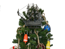 Handcrafted Model Ships Dutchman 14-XMASS Wooden Flying Dutchman Model Pirate Ship Christmas Tree Topper Decoration