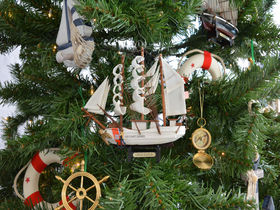 Handcrafted Model Ships Eagle-7-XMASS United States Coast Guard USCG Eagle Model Ship Christmas Tree Ornament