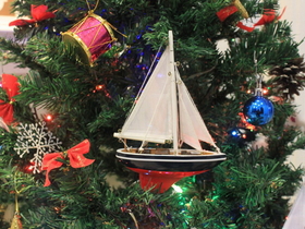 Handcrafted Model Ships Endeavour-9-Xmas Wooden Endeavour Model Sailboat Christmas Ornament 9"