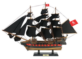 Handcrafted Model Ships Fancy-26-Black-Sails Wooden Henry Avery's Fancy Black Sails Limited Model Pirate Ship 26"