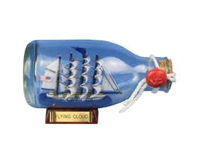 Handcrafted Model Ships FCBottle5 Flying Cloud Model Ship in a Glass Bottle 5"