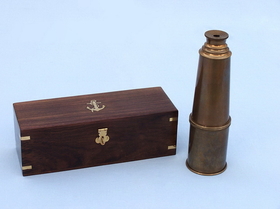 Handcrafted Model Ships FT-0215-AN Deluxe Class Antique Brass Admiral's Spyglass Telescope 27"