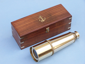 Handcrafted Model Ships FT-0215 Deluxe Class Solid Brass Admiral's Spyglass Telescope 27"