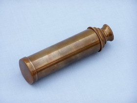 Handcrafted Model Ships FT-0224-AN Deluxe Class Antique Brass Captains Spyglass Telescope 15" with Rosewood Box