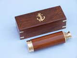 Handcrafted Model Ships FT-0230 Deluxe Class Solid Brass - Wood Captain's Spyglass Telescope 15