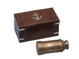 Handcrafted Model Ships FT-0240-AN Deluxe Class Scout's Antique Brass Spyglass Telescope 7