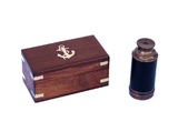 Handcrafted Model Ships FT-0241AC-L Deluxe Class Scout's Antique Copper - Leather Spyglass Telescope 7
