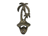 Handcrafted Model Ships G-20-027-GOLD Rustic Gold Cast Iron Wall Mounted Palmtree Bottle Opener 6
