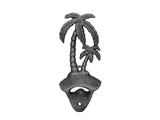 Handcrafted Model Ships G-20-027-SILVER Rustic Silver Cast Iron Wall Mounted Palmtree Bottle Opener 6