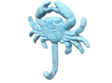 Handcrafted Model Ships G-54-725-light-blue Rustic Light Blue Whitewashed Cast Iron Wall Mounted Crab Hook 5