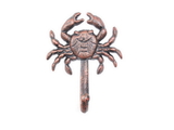 Handcrafted Model Ships G-54-725-RC Rustic Copper Cast Iron Wall Mounted Crab Hook 5