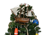 Handcrafted Model Ships HMS Beagle 14-XMASS Wooden Charles Darwin's HMS Beagle Model Ship Christmas Tree Topper Decoration