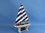 Handcrafted Model Ships it-floats-12-blue-stripes Wooden It Floats 12" - Rustic Blue Striped Floating Sailboat Model