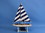 Handcrafted Model Ships it-floats-12-blue-stripes Wooden It Floats 12" - Rustic Blue Striped Floating Sailboat Model