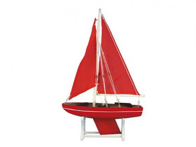 Handcrafted Model Ships itfloats12-109 Wooden It Floats Ruby Compass Model Sailboat 12"