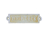 Handcrafted Model Ships K-0164-AW Antique White Cast Iron Poop Deck Sign 6