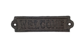 Handcrafted Model Ships K-0164G-Cast-Iron Cast Iron Welcome Sign 6"