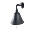 Handcrafted Model Ships K-0272-black Rustic Black Cast Iron Hanging Ship's Bell 6