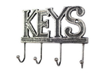 Handcrafted Model Ships K-0345-Silver Rustic Silver Cast Iron Keys Hooks 8