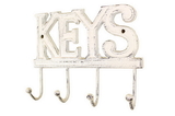 Handcrafted Model Ships K-0345-W Whitewashed Cast Iron Keys Hooks 8
