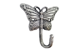 Handcrafted Model Ships K-0375-Silver Rustic Silver Cast Iron Butterfly Hook 6