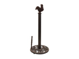Handcrafted Model Ships K-0585A-rc Rustic Copper Cast Iron Rooster Paper Towel Holder 15"