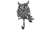 Handcrafted Model Ships K-0613-Silver Rustic Silver Cast Iron Owl Hook 6