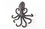 Handcrafted Model Ships K-0754-Cast-Iron Cast Iron Wall Mounted Decorative Octopus Hooks 7"