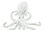 Handcrafted Model Ships K-0754-W Rustic Whitewashed Cast Iron Wall Mounted Decorative Octopus Hooks 7&quot;