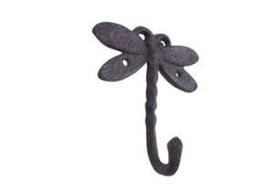 Handcrafted Model Ships k-0776D-cast-iron Cast Iron Dragonfly Decorative Metal Wall Hook 5"