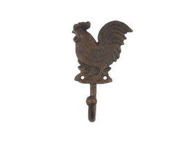 Handcrafted Model Ships K-0812-rc Rustic Copper Cast Iron Rooster Hook 7"