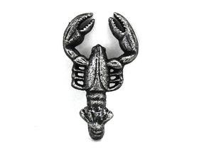 Handcrafted Model Ships K-0824-silver Antique Silver Cast Iron Decorative Wall Mounted Lobster Hook 5"