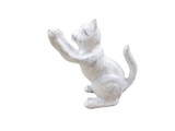Handcrafted Model Ships k-0892A-w Whitewashed Cast Iron Cat Door Stopper 5